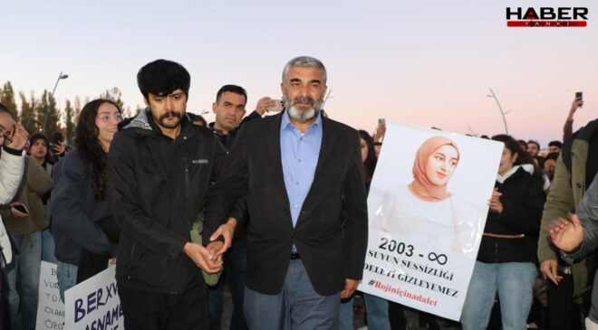 Öğrencilerin eylemine Rojin'in babasından destek