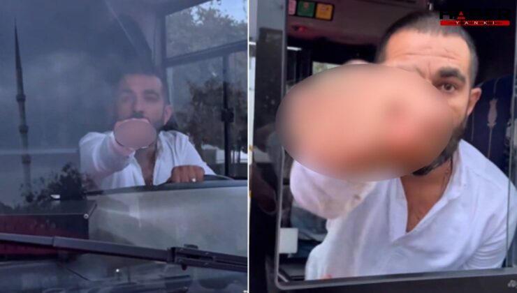 Otobüs şoförü sinirlenip arkadan çarptığı sürücüye el hareketi çekti: 'Çek çek bunu da çek'