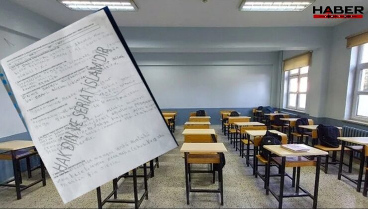 Sınav kâğıdında öğrencilere şeriat propagandası!