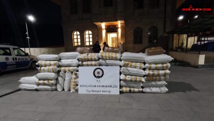 1 tonun üzerinde kaçak tütün yakalandı