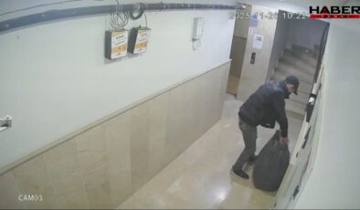 Apartmanlara dadanan ayakkabı hırsızı kameralara yakalandı