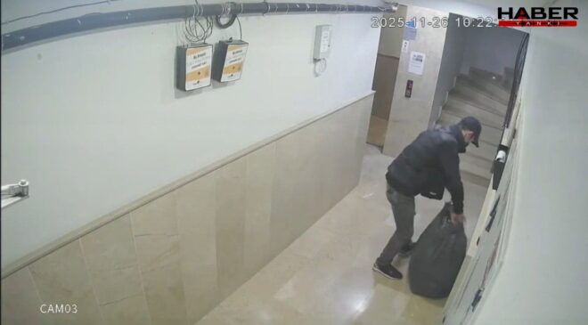Apartmanlara dadanan ayakkabı hırsızı kameralara yakalandı