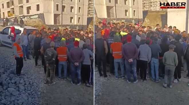 Bir ilde TOKİ işçileri işi bıraktı!