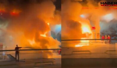 Çekmeköy'de otomobil akaryakıt istasyonuna daldı