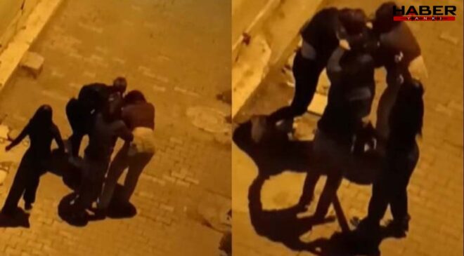 İki genç kız sokak ortasında saç saça birbirine girdi