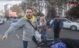 İstanbul'da motosikletli kişiye tekme tokat saldırı