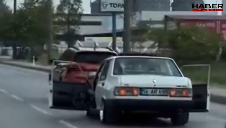 Kapılar açık, müzik son ses! Metrelerce yol çekti