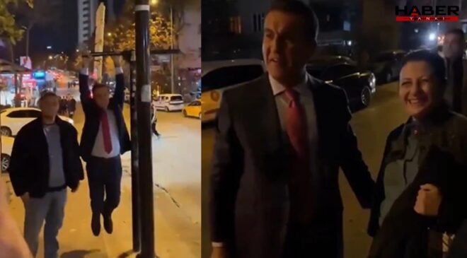 Mustafa Sarıgül Kızılay tabelasına asıldı