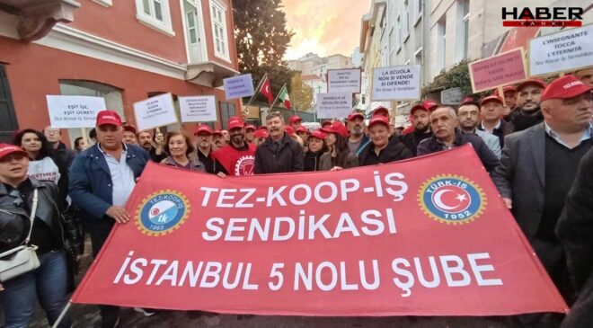 Öğretmenler gününde İtalyan Lisesi’ndeki Türk öğretmenlerden ücret eşitsizliği protestosu