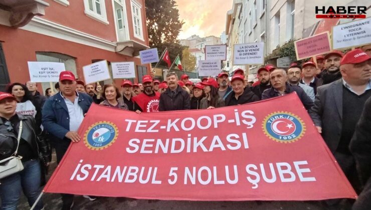 Öğretmenler gününde İtalyan Lisesi’ndeki Türk öğretmenlerden ücret eşitsizliği protestosu