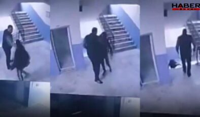 Okulda skandal görüntüler! Otizmli öğrenciyi merdivenden fırlattı
