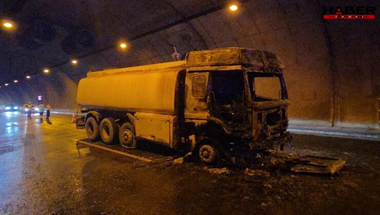Orhangazi Tüneli’nde su tankeri alev aldı