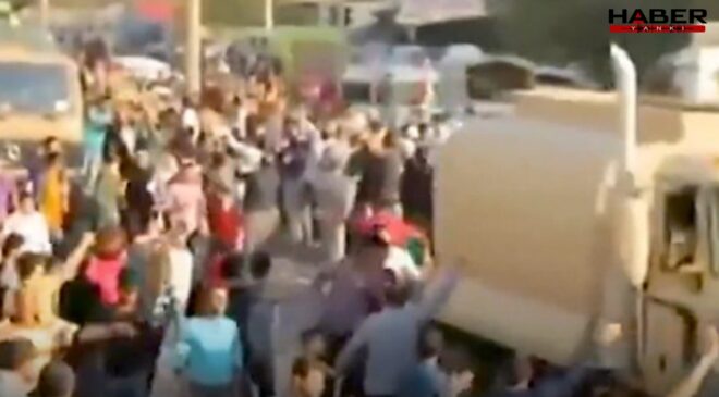 Yeni Habur gibi görüntüler! Cizre'de Kürt bayraklı korumalara sevgi gösterileri…