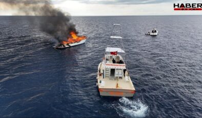 Antalya'da yelkenli yat alev alev yandı