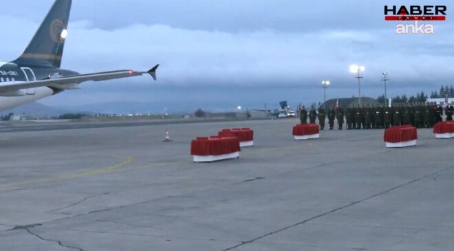 Düşen uçaktaki Libya heyeti için tören