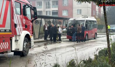 Düzce’de halk midibüsü alev aldı