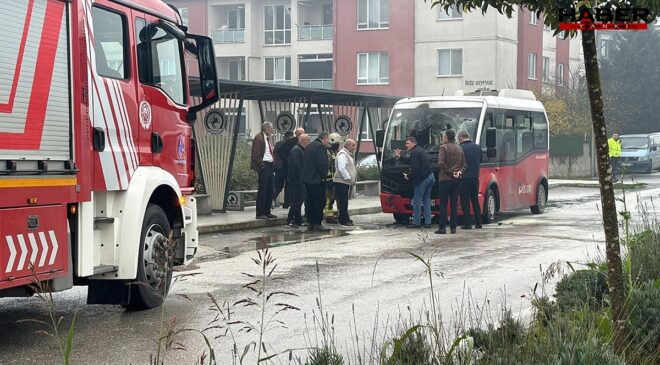 Düzce’de halk midibüsü alev aldı