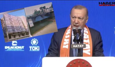 Erdoğan brandaların çekildiği Hatay'da konuştu: Şu binaların güzelliklerine bak