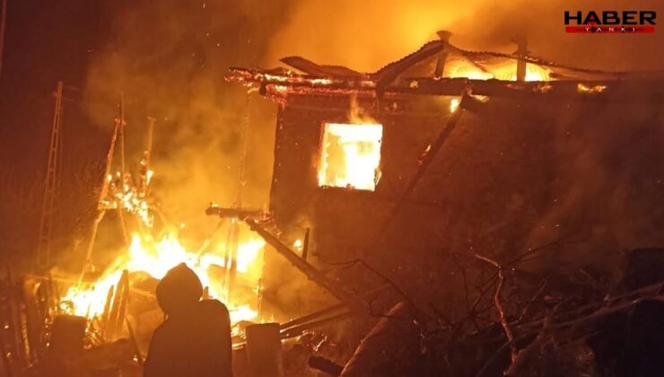 Evde çıkan yangın okul lojmanına sıçradı