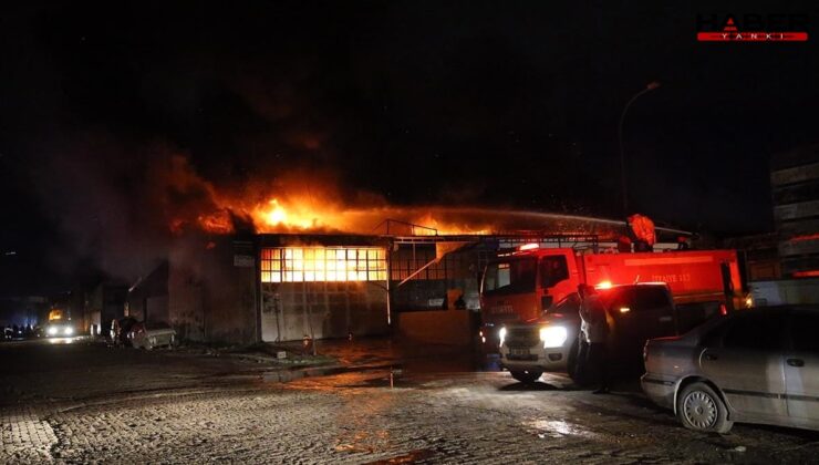Hatay'da oto tamirhanesinde çıkan yangın korkuttu