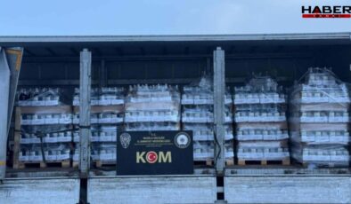 Kamyonet kasasında binlerce litre sahte içki ele geçirildi