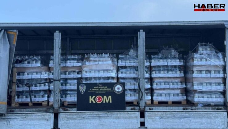 Kamyonet kasasında binlerce litre sahte içki ele geçirildi