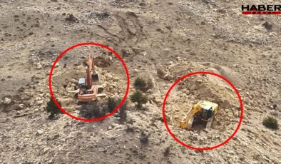 Karaman'da define kazısına drone baskını: 14 kişi suçüstü yakalandı