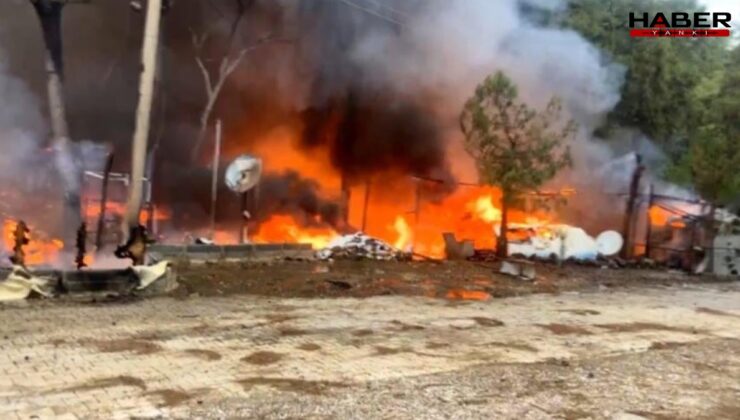 Karavanda çıkan yangın çevreye de sıçradı