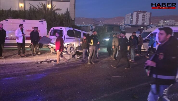 Kontrolden çıkan vinç 6 araca çarptı: 7 yaralı