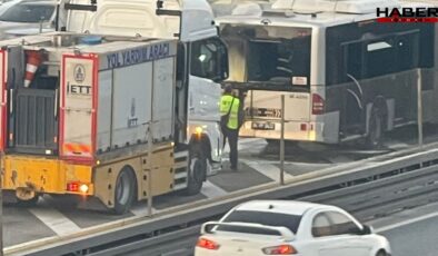 Metrobüste yangın çıktı