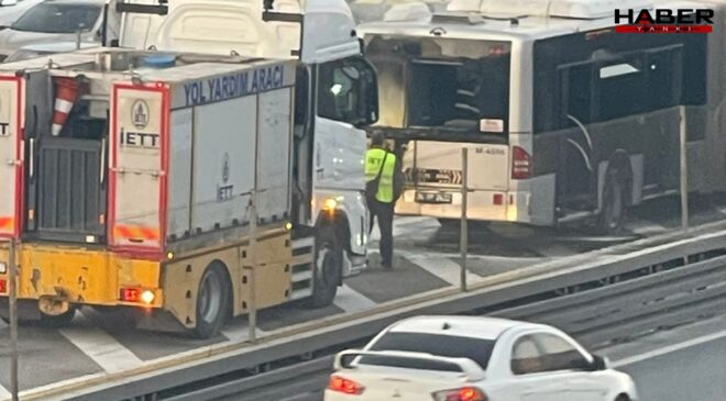 Metrobüste yangın çıktı