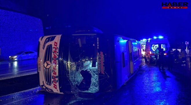 Osmaniye'de yolcu otobüsü devrildi! Yaralılar var