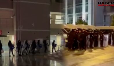 Saat 06.00… Sadettin Saran adliyeye gelmeden adliye TOMA ve çevik kuvvetle kapatıldı