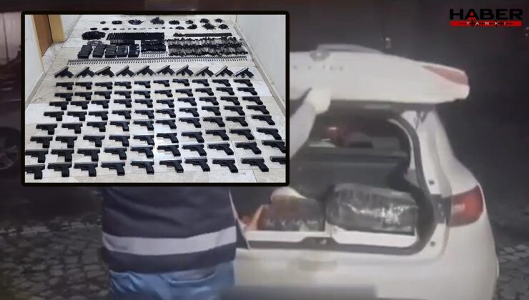 Seyyar cephanelik gibi araç polis çevirmesiyle fark edildi