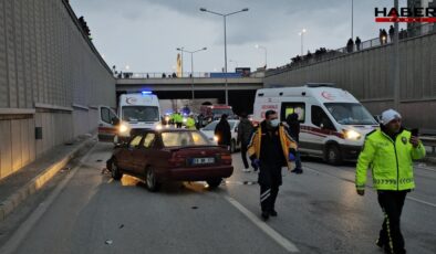 Üç araç birbirine girdi! Yaralılar var