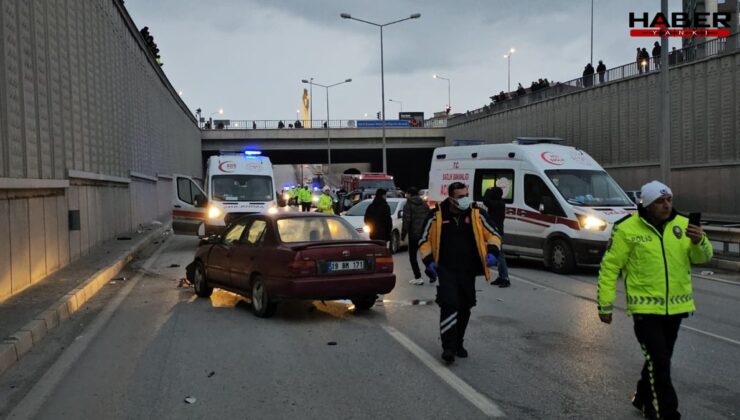 Üç araç birbirine girdi! Yaralılar var
