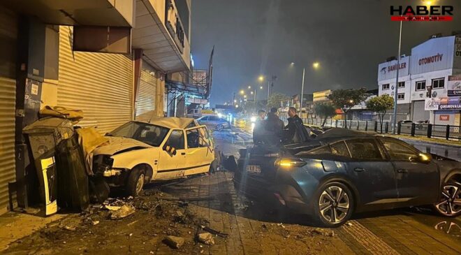 Adana’da yağmur kazayı getirdi! Park halindeki 4 araca çarptı