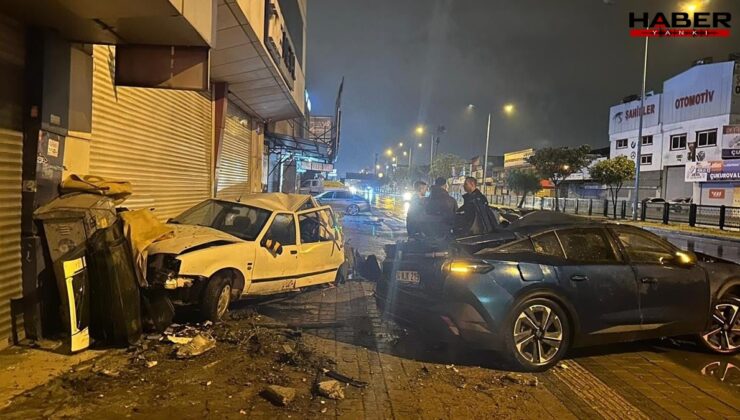 Adana’da yağmur kazayı getirdi! Park halindeki 4 araca çarptı