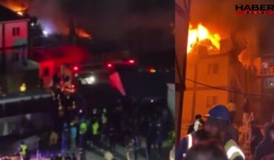 Aranavutköy'de işçi konteynerinde yangın