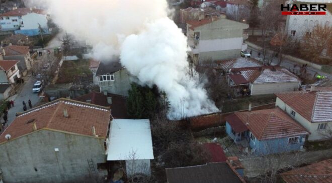 Edirne'de yangın paniği: Müştemilat küle döndü