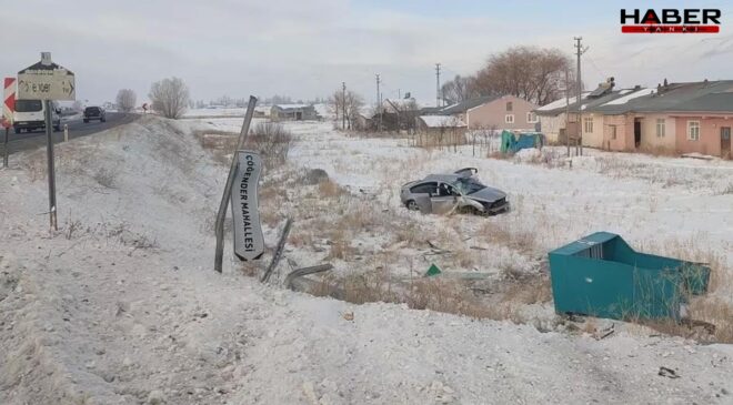 Erzurum'da otomobil şarampole devrildi: 1 ölü, 4 yaralı