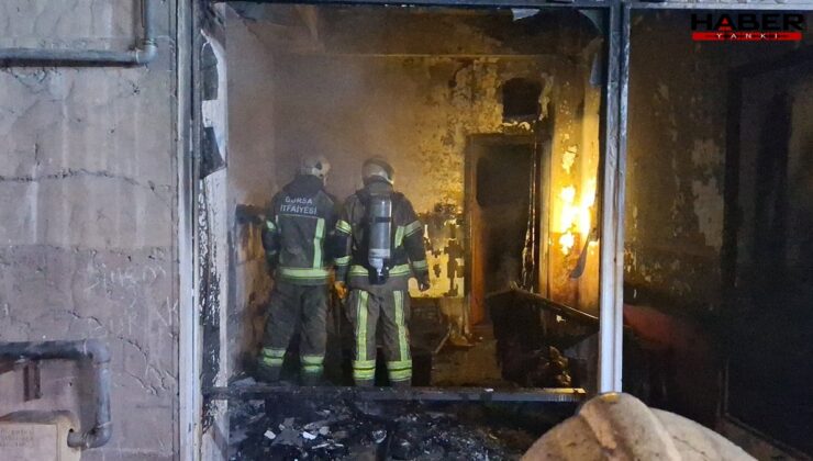 İş yeri sahibi içeride uyuyordu…Yangın çıktı!