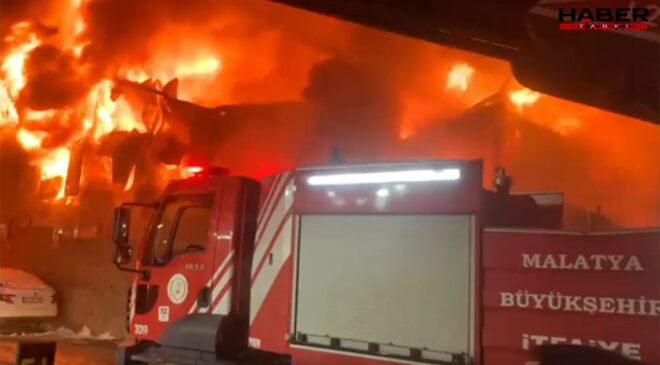 İşçilerin kaldığı konteyner yatakhane alevlere teslim oldu