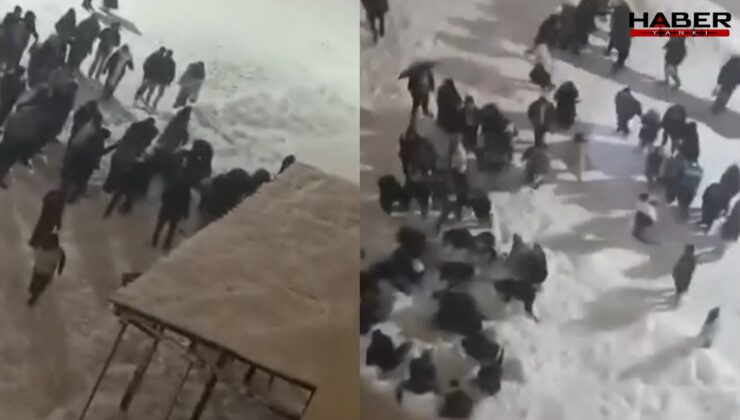 Kar kütlesi altında kalan 2 öğrenci hastaneye kaldırıldı