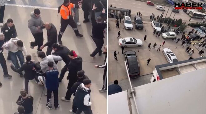 Karnesini alan liseliler AVM otoparkını savaş alanına çevirdi