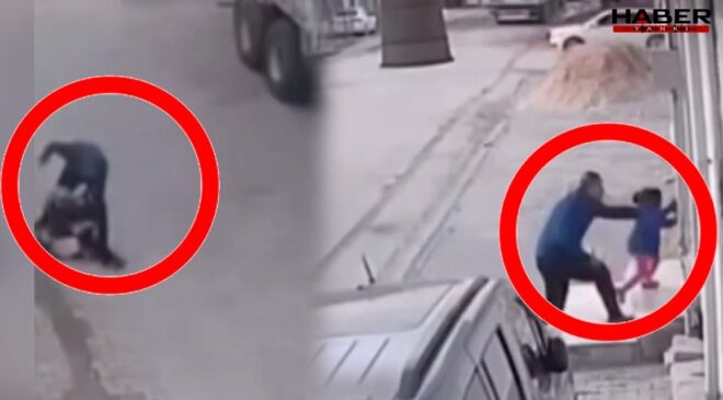 Kucağında bebek olan kadını ve çocuğu dövdü!