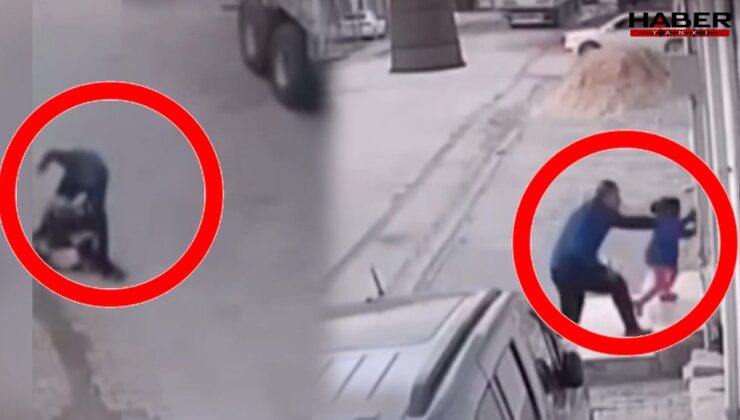 Kucağında bebek olan kadını ve çocuğu dövdü!